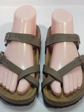 Birkenstock Mayari Size EU 37 L6 W4 Mocha Birko-Flor Strappy Sandals